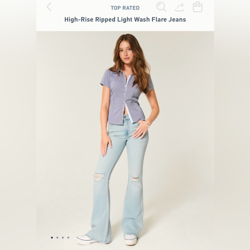 Hollister Faded Blue Ripped Jeans